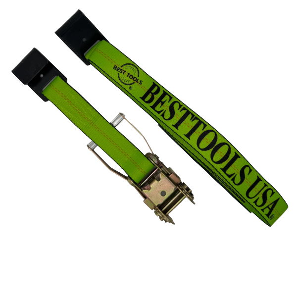 2-Inch Heavy-Duty Ratchet Straps with Flat Hooks – 3,333 lbs Working Load & 10,000 lbs Break Strength for Secure Truck Tie-Downs