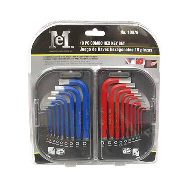 Long Arm Combo Hex Key Set 18 PCs
