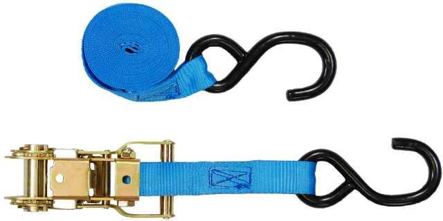 1" Heavy Duty Ratchet Strap Tie Down with S Hooks