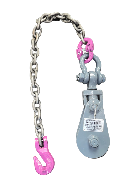 Snatch Block with Chain Extension