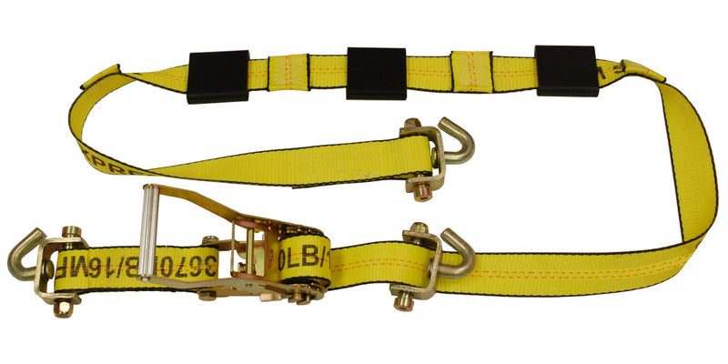 2" x 10FT Auto Transport Wheel Strap with Ratchet Swivel J Hooks