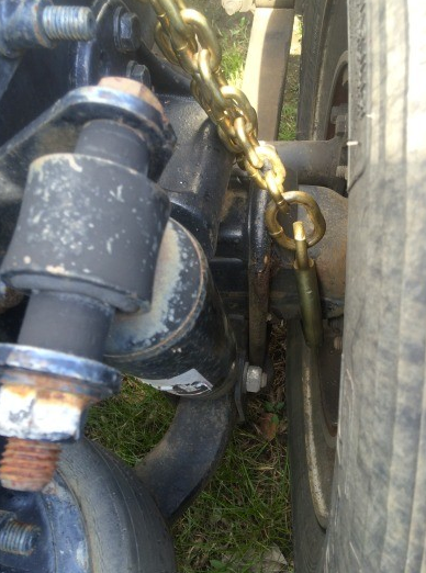 New large hook opening Axle Chain designed to hook under the axle