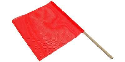 Warning Flag 18"x18" with Wood Stick