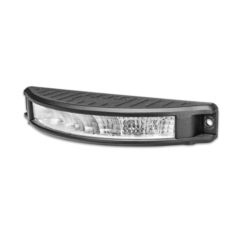 Half Moon Surface Mount LED Worklight with Flat Bracket and Amber Strobe