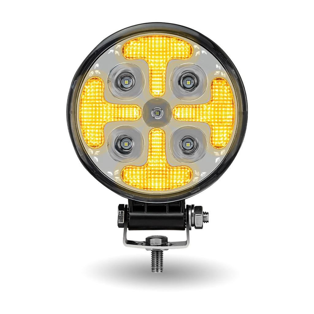 4.5" ROUND 'STROBE SERIES' SPOT LED WORK LAMP WITH AMBER STROBE