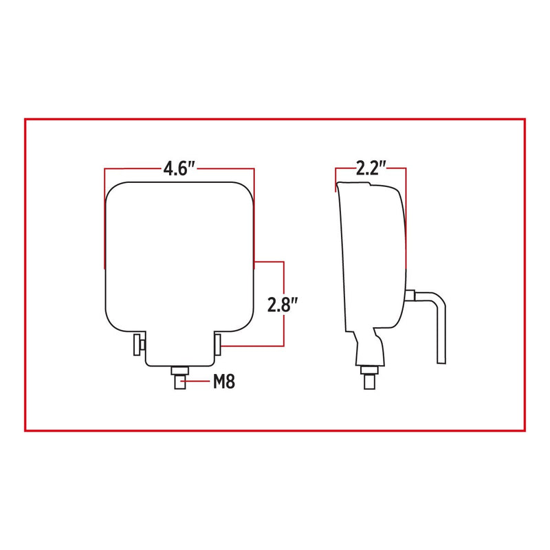 Next Generation Universal White Square Work Light with 360 Degree Side Diodes