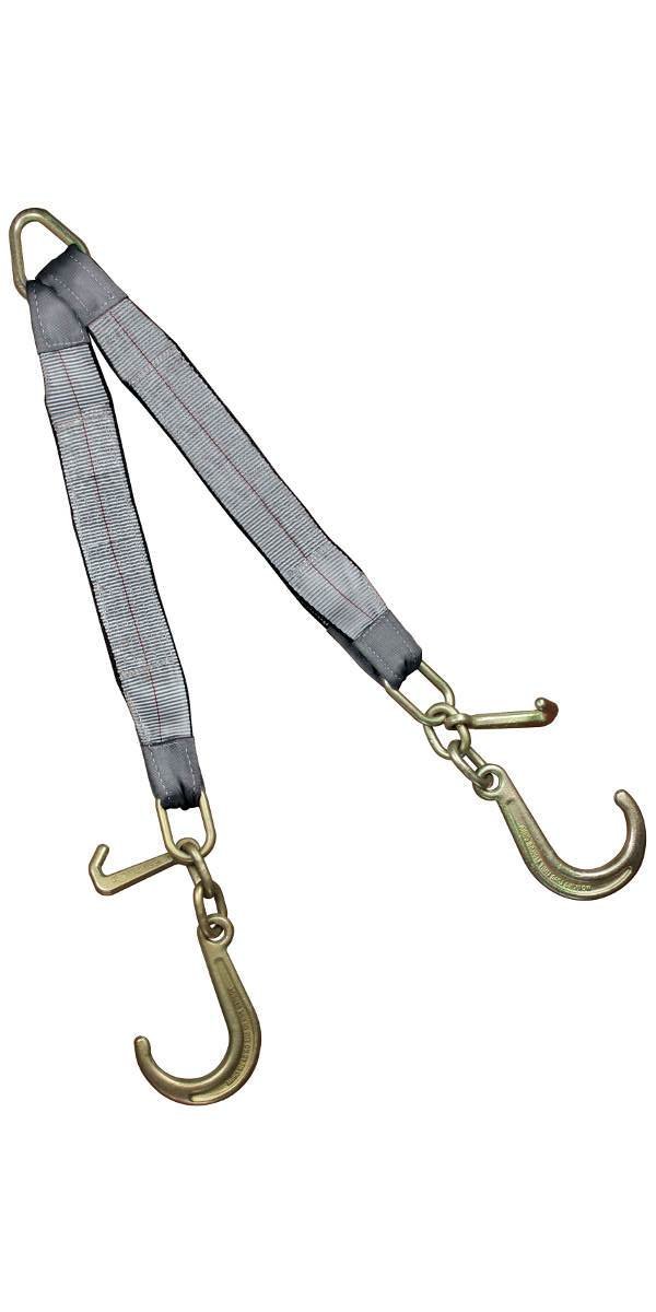 This 8" J-Hook V-Strap web bridle comes with Mini J-Hooks and is made with 3" wide double ply webbing