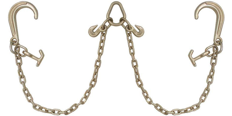 V Bridle Tow Chain J Hooks 8'' w/ T-J Combo Pear Link