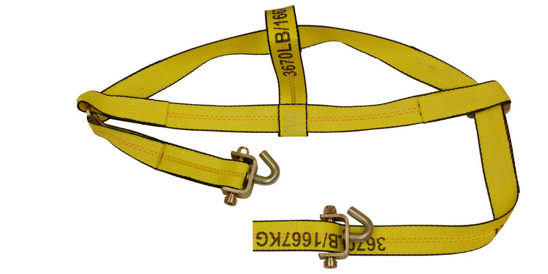 2" x 6FT Auto Transport Wheel Basket Replacement Swivel J Hooks - No Ratchet