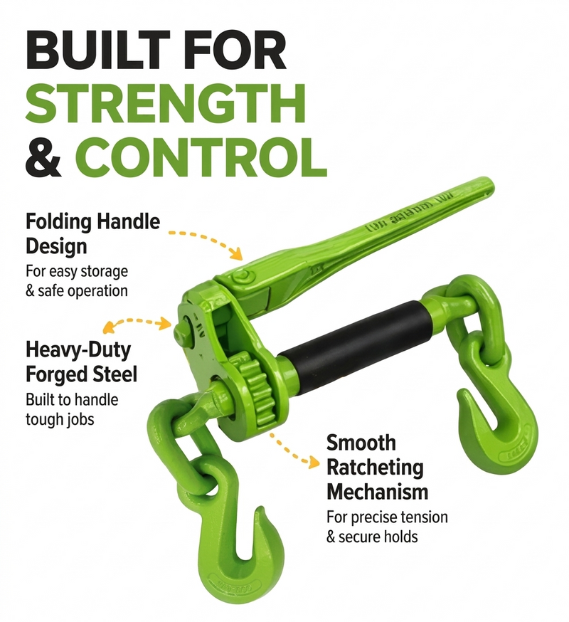 3/8''-1/2'' Quick Ratchet Binder Load Binder Folding Handle - besttoolsusa - besttoolsusa - 