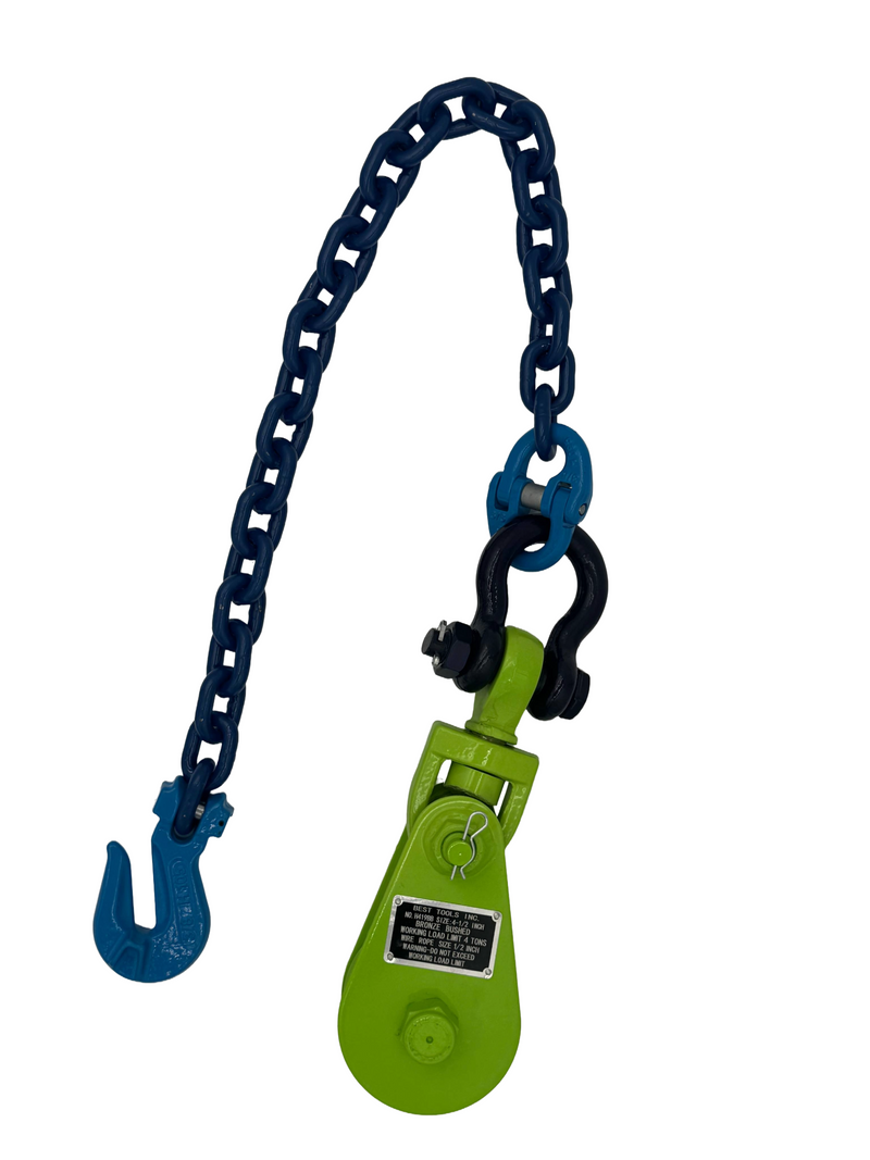 Snatch Block with Chain Extension