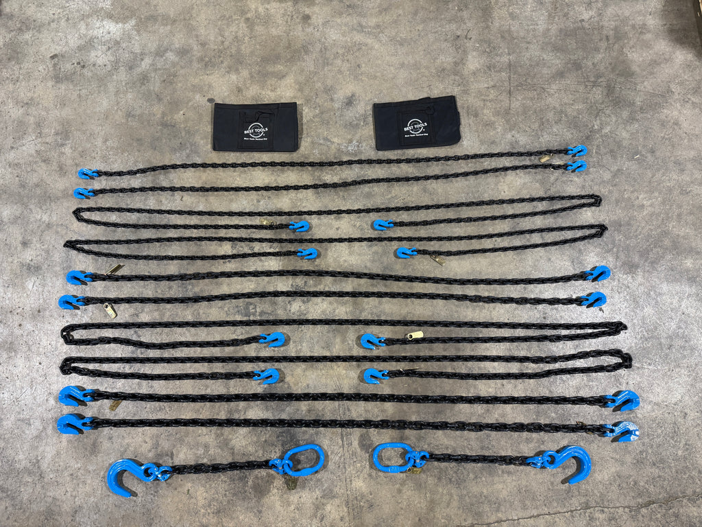 Grade 100 Heavy-Duty Chain Kit – High-Strength Lifting, Rigging & Towing Chains with Tactical Storage Bags - besttoolsusa - besttoolsusa - 