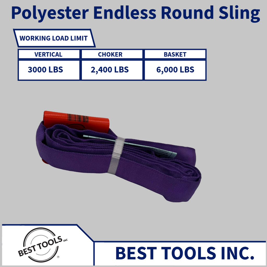 Purple Polyester Round Slings 3,000 LBS - besttoolsusa - besttoolsusa - Round Slings