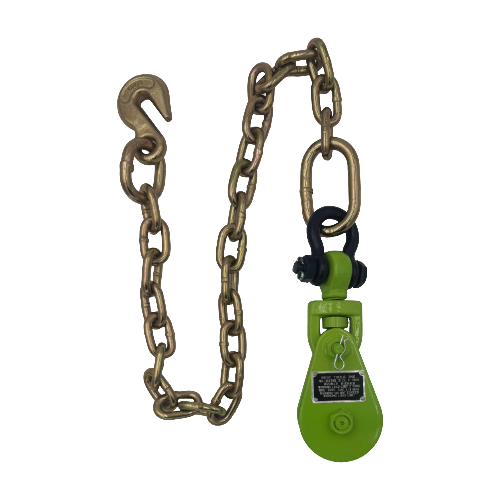 Snatch Block with Chain Extension