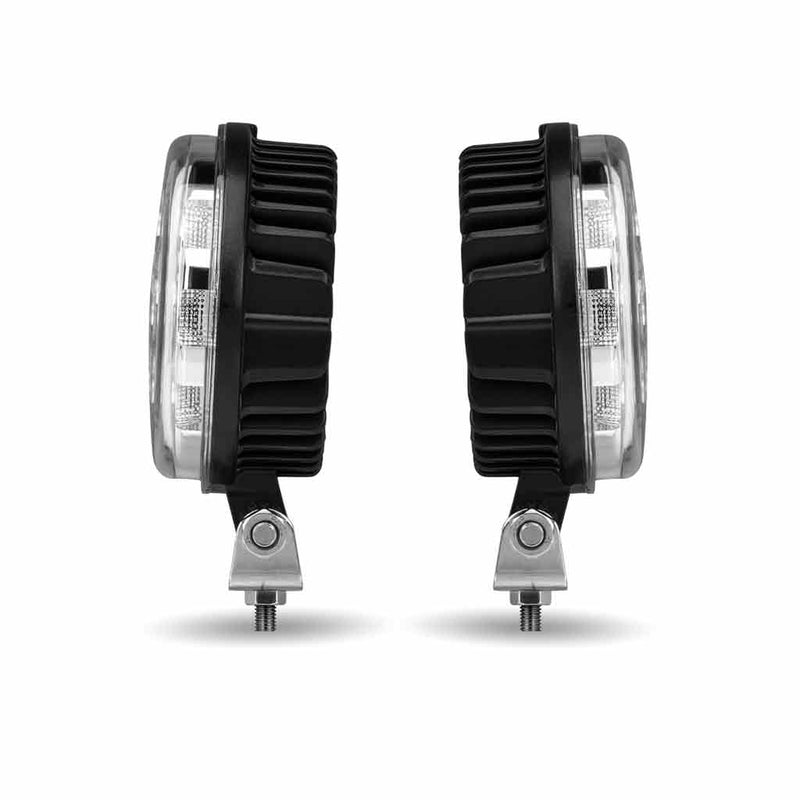2 X 4.5" ROUND 'RADIANT SERIES' COMBINATION SPOT & FLOOD LED WORK LAMPS WITH 180° SIDE LIGHT OUTPUT - besttoolsusa - Trux - 