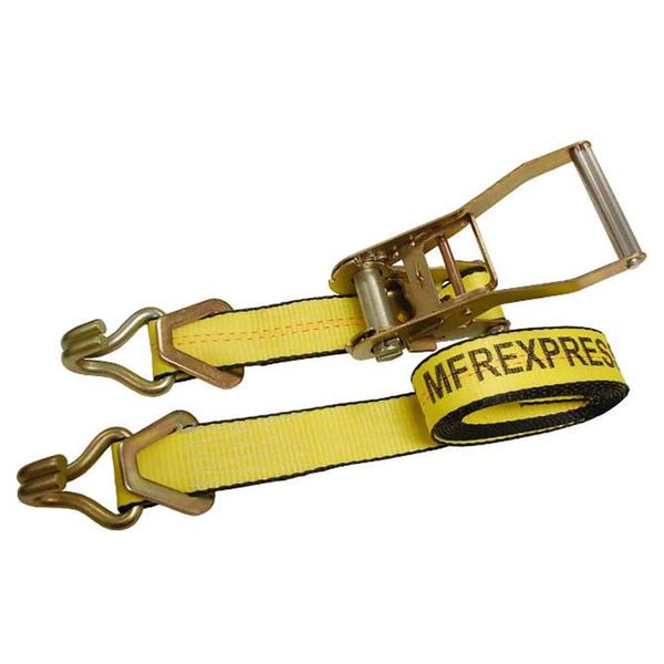 2"x12' Ratchet Strap w/ Wire Hooks Forged D Ring Heavy Duty