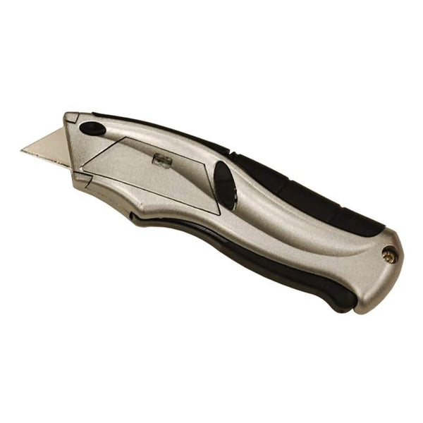 Utility Knife w/ Zinc Alloyed Case and Soft Rubber Grip