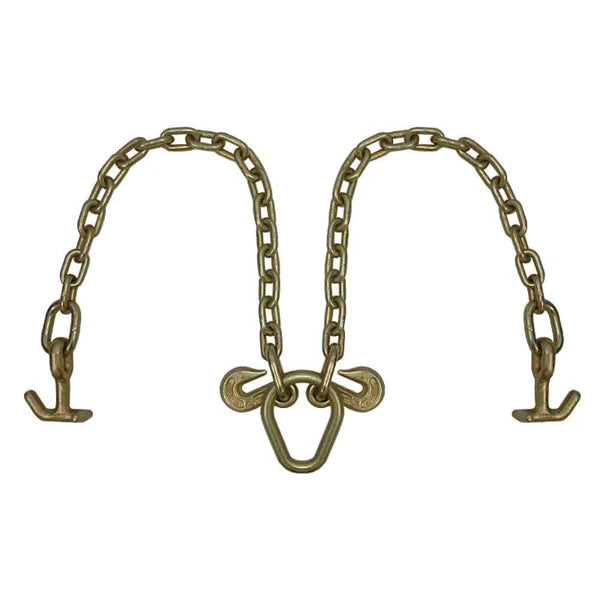 5/16''x 2' Tow Chain V bridle 2' Leg T J Hook Pear Link