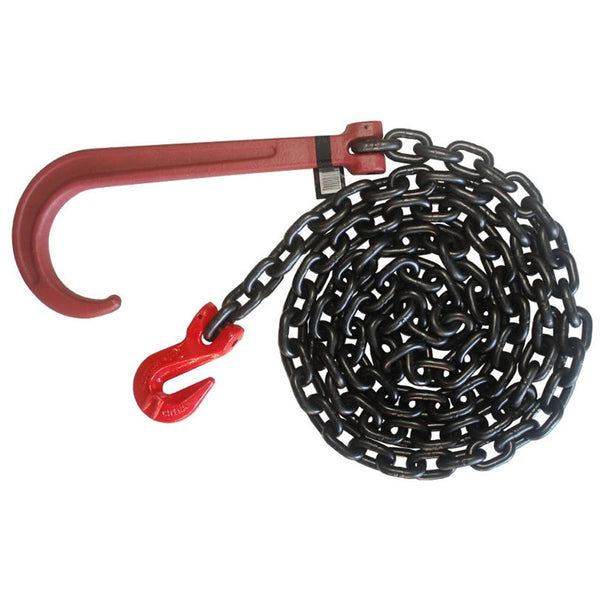 munirater 5/16 in x 2 ft Grade 70 Tow Chain 15 J Hook and T Hook Mini J  Hook Recovery Wrecker Axle Tow Truck Chain
