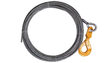 thumbnail image 2 of 3/8" X 75' IWRC Steel Core Winch Cable With Swivel Hook - For Tow Truck, Rollback, Crane - Heavy Duty, BA/USA Brand 2 of 3