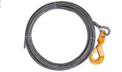 These 5/8" Steel Core Winch Cables with Self-Locking FIXED Hook are made with High Quality USA Wire Rope.  All components are Made in USA.