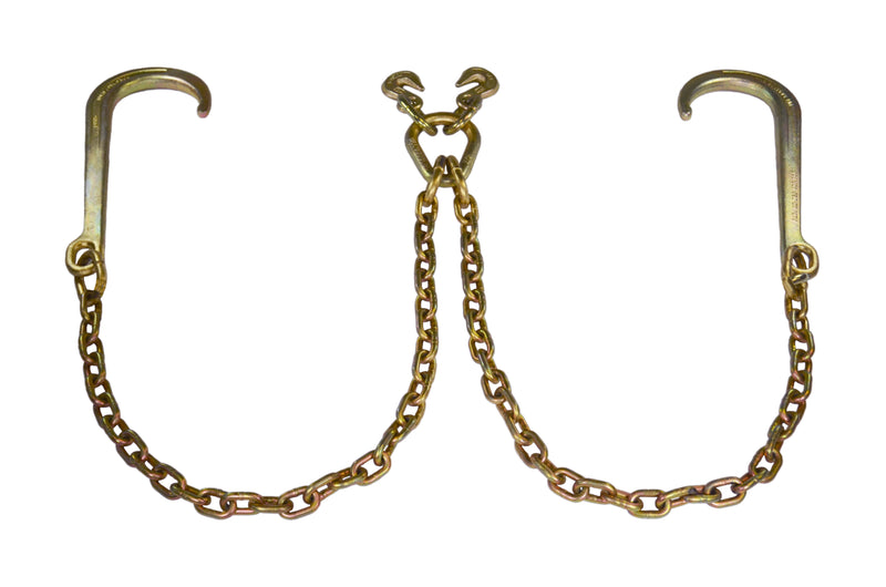Set of 2- 3' Ultimate Rear Axle Chain with J Hook for Tow Truck