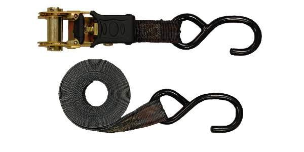 1" Camouflage Ratchet Strap with S Hooks