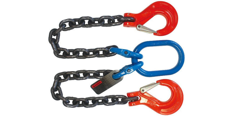 1/2''x 2' Grade 100 V-Bridle Recovery Chain with Master Link and Foundry Hooks - besttoolsusa - Import - Recovery Chains