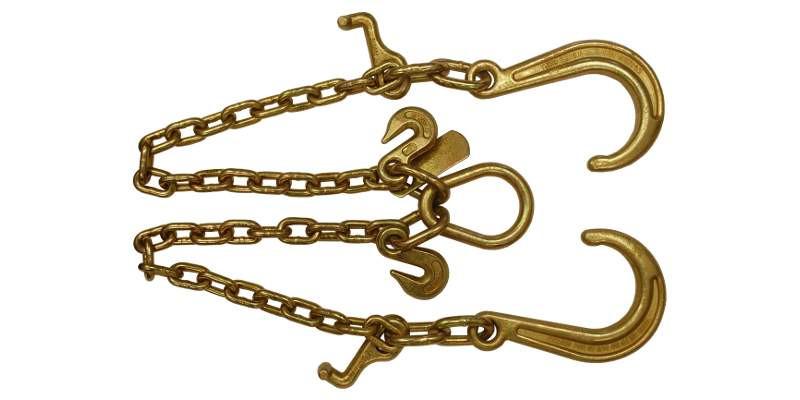 5/16''x 2' J Hook Tow Chain V Bridle T Hooks Pear Link Grab – besttoolsusa