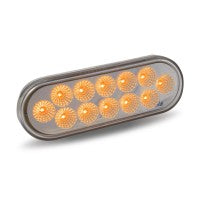 Amber Turn Signal & Marker to White Auxiliary LED Oval Light (12 Diodes)
