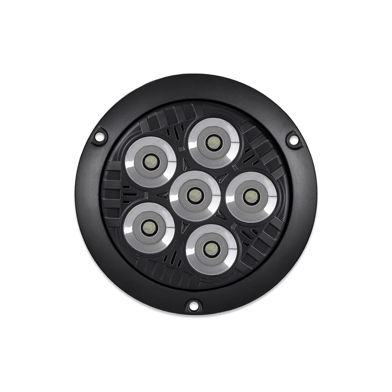 5" LEGACY SERIES BLACK ROUND SPOT BEAM LED WORK LIGHT WITH FLANGE MOUNT (6 DIODES)