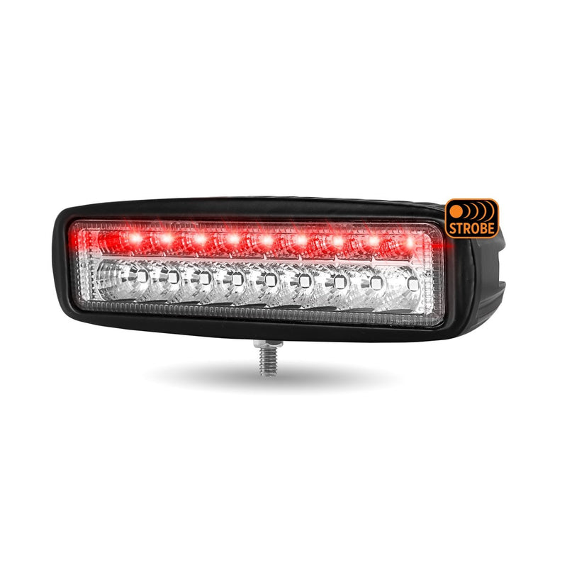 6" RECTANGLE 'STROBE SERIES' SPOT LED WORK LAMP WITH RED STROBE