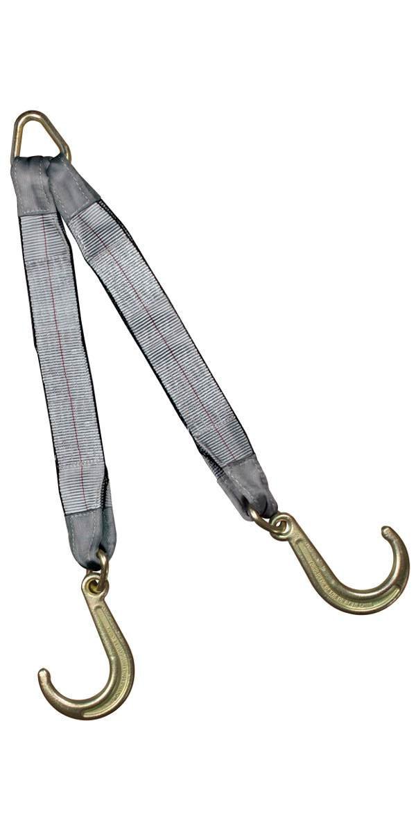 This 8" J-Hook V-Strap web bridle is made with 3" wide double ply webbing,
