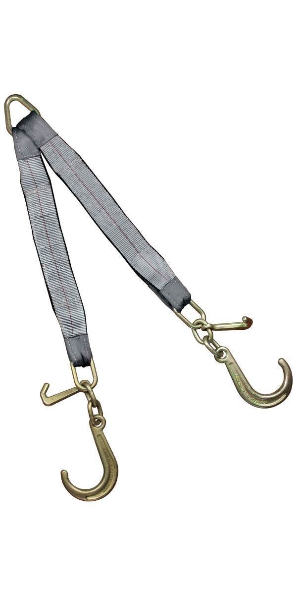 This 8" J-Hook V-Strap web bridle comes with Mini J-Hooks and is made with 3" wide double ply webbing 